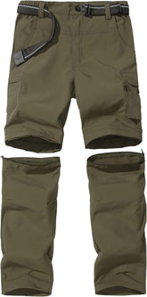 Boy’S Scout Pants Convertible Hiking Quick Dry Zip off Pants Outdoor Climbing Casual Trouser Kids Youth Cargo Pants