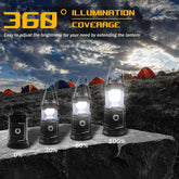 4 Pack LED Camping Lantern, Solar and Rechargeable Lantern Flashlight Collapsible and Portable Light for Camp/Hiking/Emergency/Hurricanes/Storm