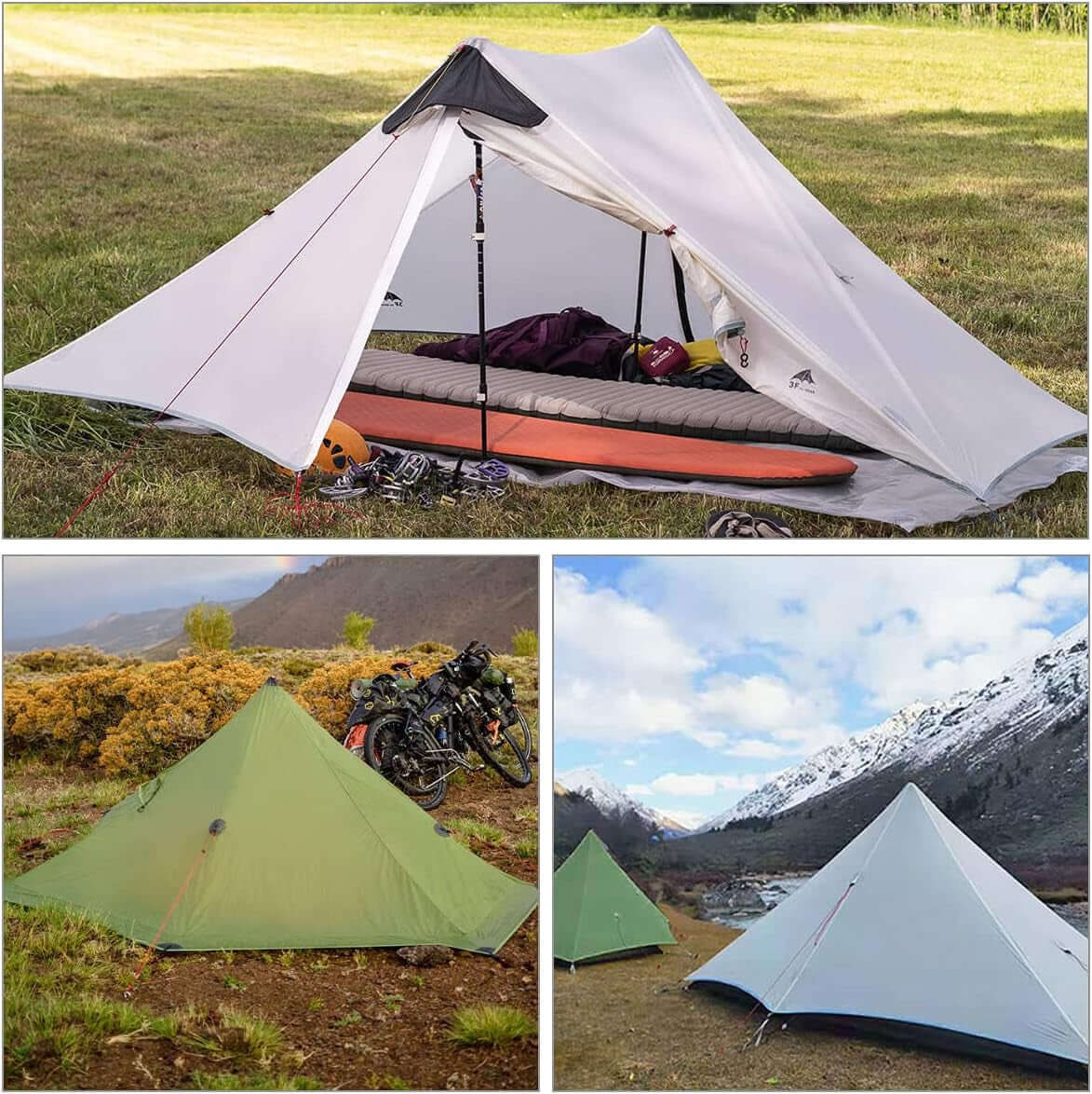 Ultralight Tent 3-Season Backpacking Tent 1 Person/2 Person Camping Tent, Outdoor Lightweight Lanshan Camping Tent Shelter, Perfect for Camping, Trekking, Climbing, Hiking