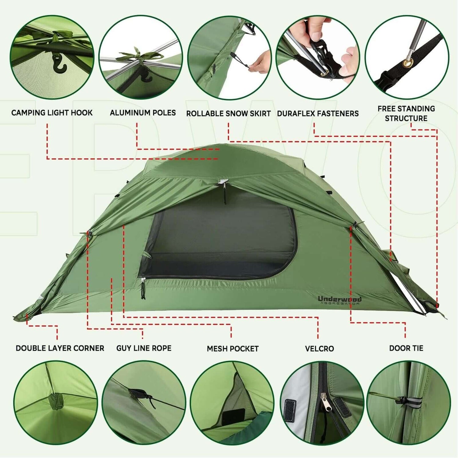 1-Person Backpacking Tent for 4-Season - Winter Waterproof Tent for One Perso...