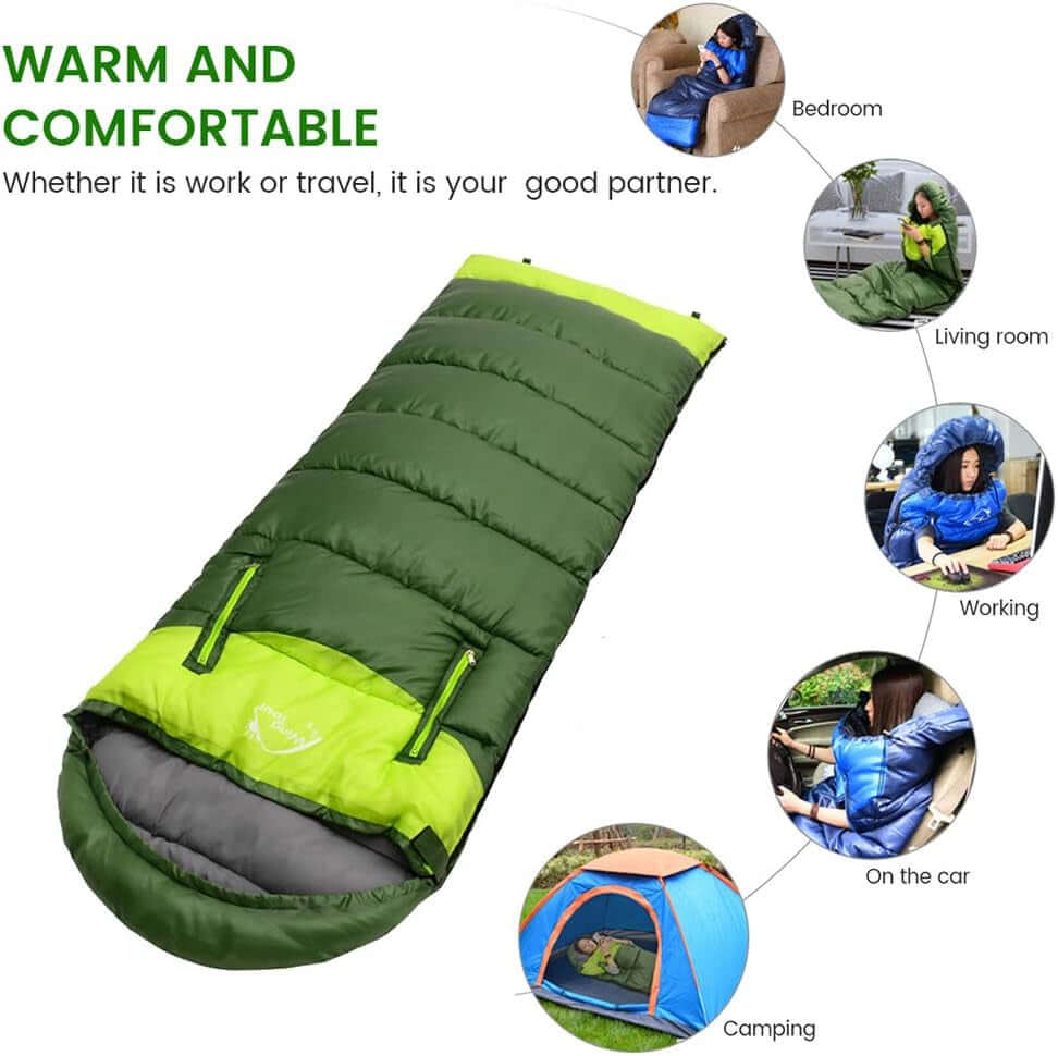 0 Degree Wearable Sleeping Bag for Adults Compact Lightweight Cold Weather Mummy Sleeping Bags for 2-3 Season Camping Backpacking, Fits 5°F ~ 50°F, 4.3Lbs More Warmer