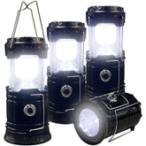 4 Pack LED Camping Lantern, Solar and Rechargeable Lantern Flashlight Collapsible and Portable Light for Camp/Hiking/Emergency/Hurricanes/Storm