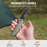 Folding Pocket Knife 3.5 In/8.8 Cm D2 Steel Blade G10 Handle Pocket Clip