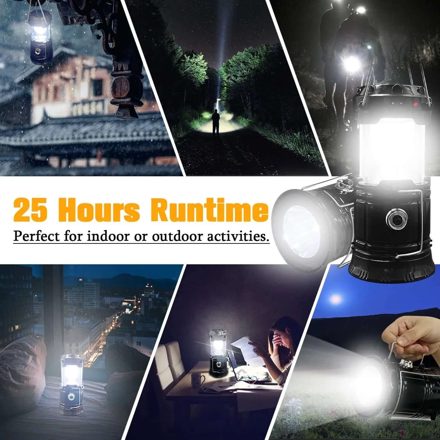 4 Pack LED Camping Lantern, Solar and Rechargeable Lantern Flashlight Collapsible and Portable Light for Camp/Hiking/Emergency/Hurricanes/Storm