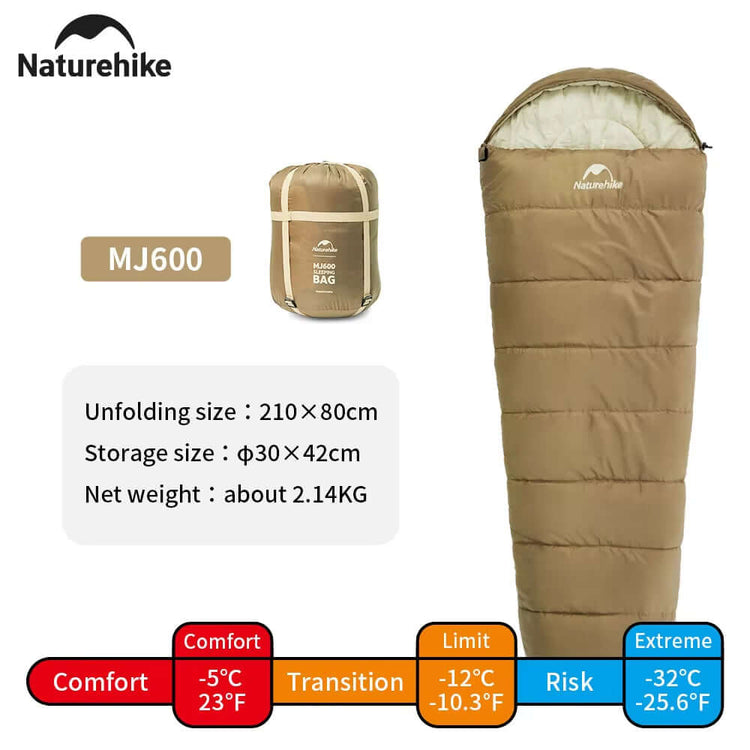 MJ600 Sleeping Bag Portable Waterproof 4 Season Cotton Sleeping Bag Outdoor Hiking Travel Camping Sleeping Bag