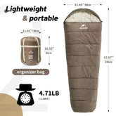 MJ600 Sleeping Bag Portable Waterproof 4 Season Cotton Sleeping Bag Outdoor Hiking Travel Camping Sleeping Bag