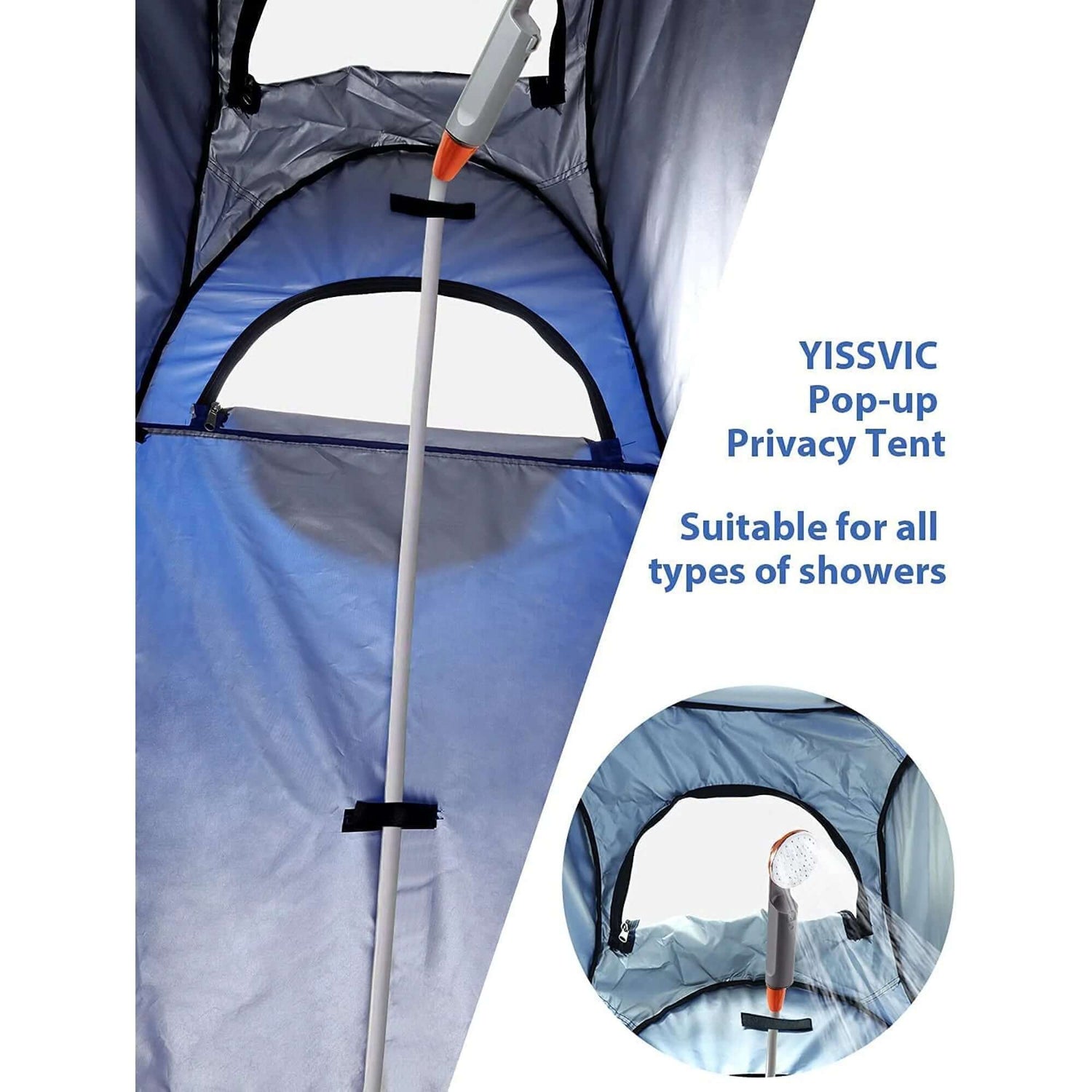 Shower Tents, Portable Pop-Up Outdoor Privacy Tents, Silver Plated Sun Protection UPF 50+ and Waterproof Tents Camp Toilet(Blue)