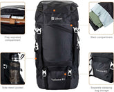 40L Unisex Packable Backpack Lightweight Waterproof Daypack Ultralight Foldable Outdoor Backpack for Hiking Camping Travel Black