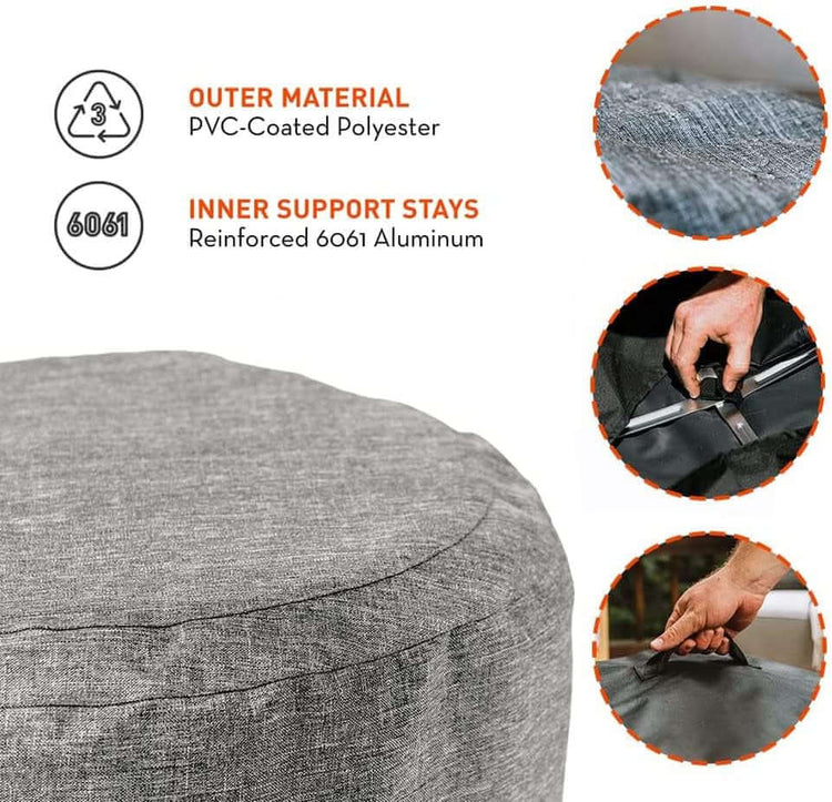 Yukon Shelter - Weather-Resistant round Cover for  Yukon Fire Pit and Accessories - Pvc-Coated Polyester with Aluminum Reinforcement - Year-Round Protection