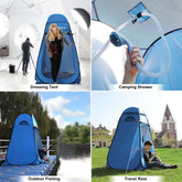 Shower Tents, Portable Pop-Up Outdoor Privacy Tents, Silver Plated Sun Protection UPF 50+ and Waterproof Tents Camp Toilet(Blue)