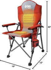 - Terrain Portable Heated Camping Chair - Outdoor Folding Chair with Heated Filling - Winter Camping Essential - 3 Heat Settings (Flare)