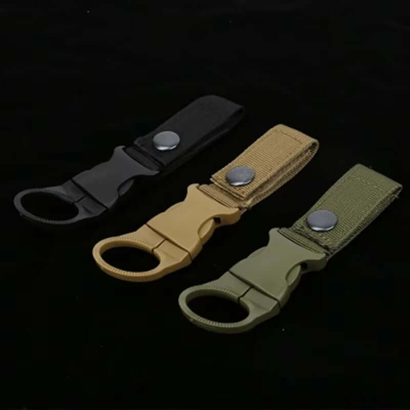 Outdoor Waterbottle Buckle Hook Nylon Webbing Buckle Hook Climb Carabiner Belt Backpack Hanger Camp Water Bottle Holder Clip