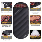 Sleeping Bag for Adults Big and Tall Flannel Lining XL Size Sleeping Bag for Camping Backpacking Suitable for Warm & Cold Weather, Lightweight Comfortable & Weather-Proof, Black