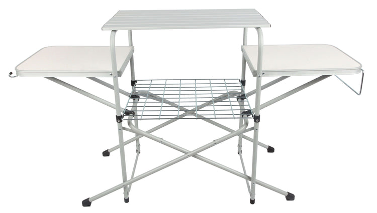 Camp Kitchen Cooking Stand with Three Table Tops, Indoor Outdoor