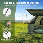 Tent Cot, 5-In-1 Folding Camping Cot with Mattress & Pillows, Sleeping Bags, Sunshade, Camping Tent Elevated with Carrying Bag for Outdoor Hiking, Fishing, Picnic