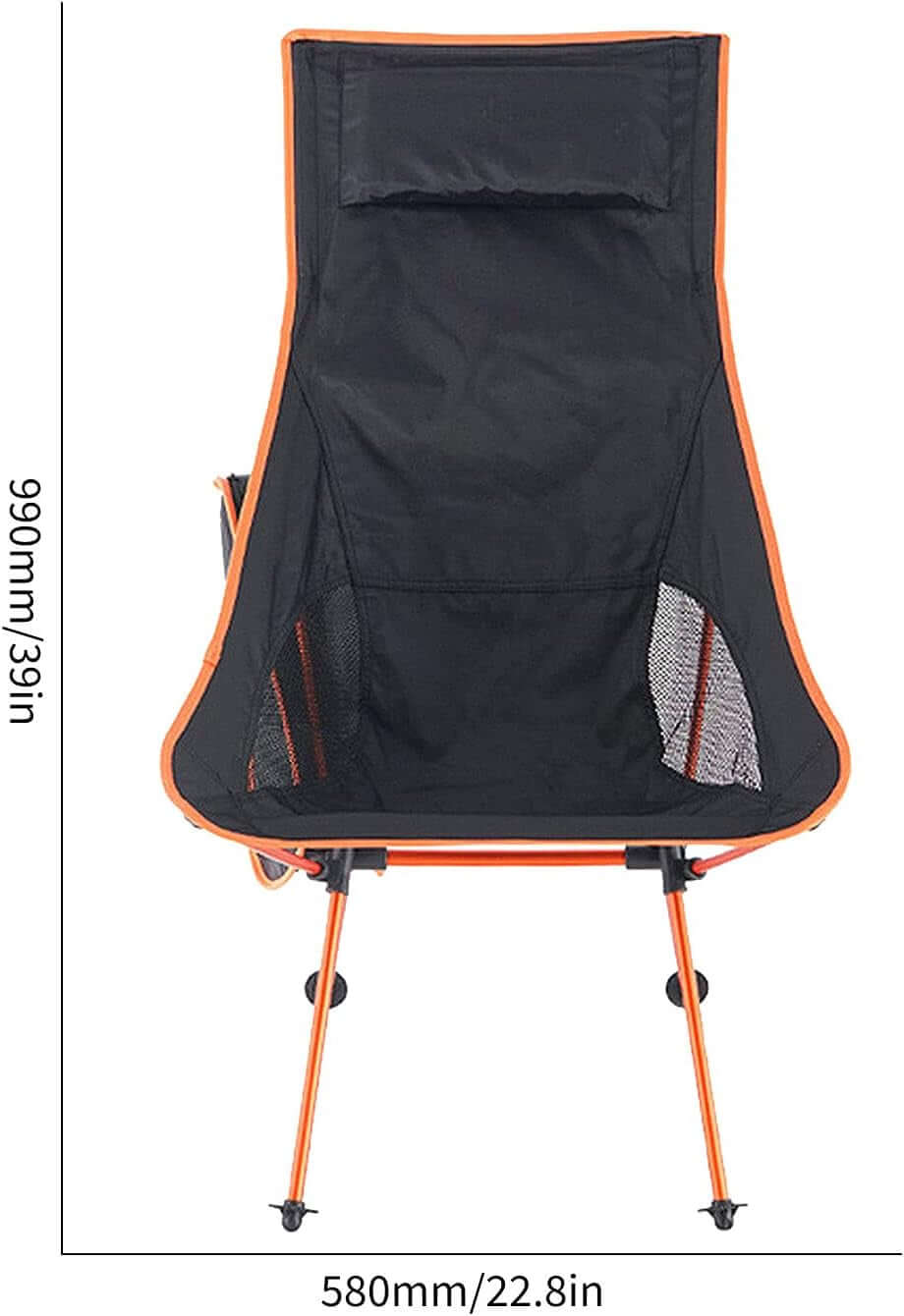 Folding High Back Camping Chair with Headrest, Portable Compact Chair for Outdoor Camp, Travel, Picnic, Hiking, 900D Oxford Cloth & Aluminum Alloy, Heavy Duty Foldable Outdoor Chair for Beach