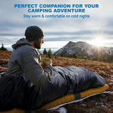 Sleeping Bag, Sleeping Bags for Adults Lightweight Double Sleeping Bag 3-4 Seasons Warm & Cold Weather Sleeping Bag for Camping, Hiking and Backpacking with Pillows and Compression Sack…