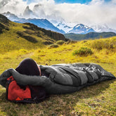 Camping Sleeping Bag + Travel Pillow W/Compact Compression Sack – 4 Season Sleeping Bag for Adults & Kids – Lightweight Warm and Washable, for Hiking Traveling.