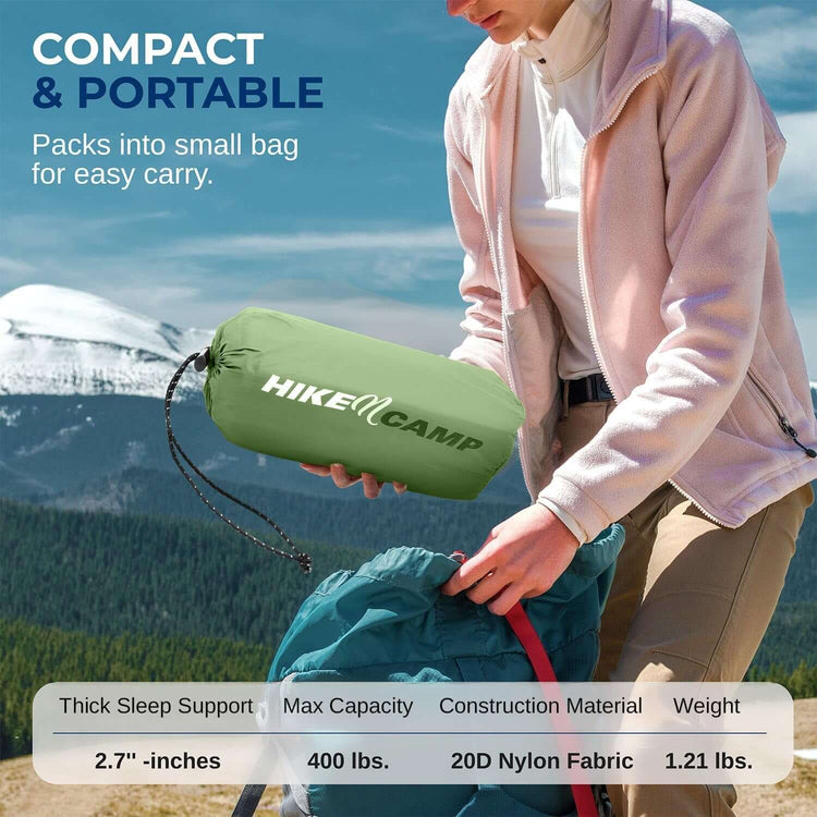 Lightweight & Compact Camping Gear – Sleeping Pads & Bags with Built-In Pillows for Outdoor Comfort, Waterproof & Tear-Resistant Design, Perfect for Hiking, Backpacking, Couples & Solo Use