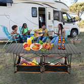 Aluminum Backpacking Camping Table Portable Lightweight Grill Tables Low Picnic Foldable Outdoor Cooking Furniture 37.4" Lx21.7 Wx19.7 H