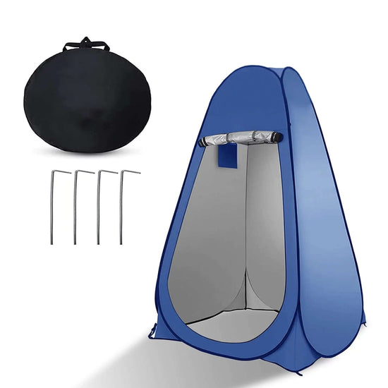 Shower Tents, Portable Pop-Up Outdoor Privacy Tents, Silver Plated Sun Protection UPF 50+ and Waterproof Tents Camp Toilet(Blue)