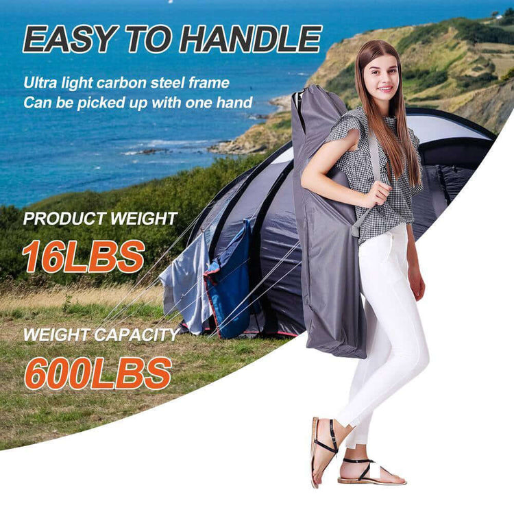 Folding Camping Cot, Heavy-Duty Sleeping Cots with Carry Bag, Double Layer Oxford Portable Travel Camp Cots