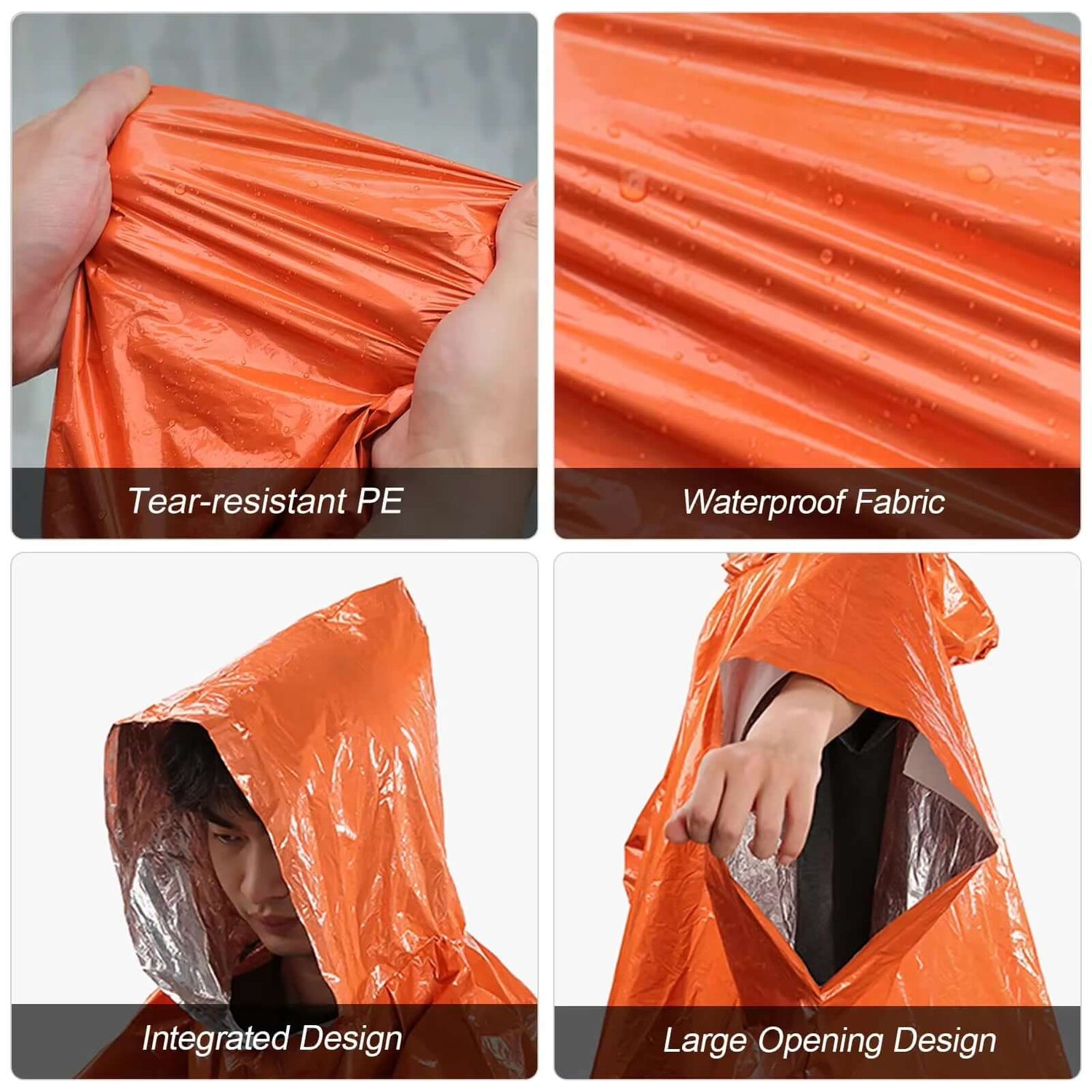 Emergency Waterproof Raincoat Aluminum Film Disposable Poncho Warm Thermal Rainwear Blankets Survival Tools Camping Equipment