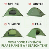 1-Person Backpacking Tent for 4-Season - Winter Waterproof Tent for One Perso...