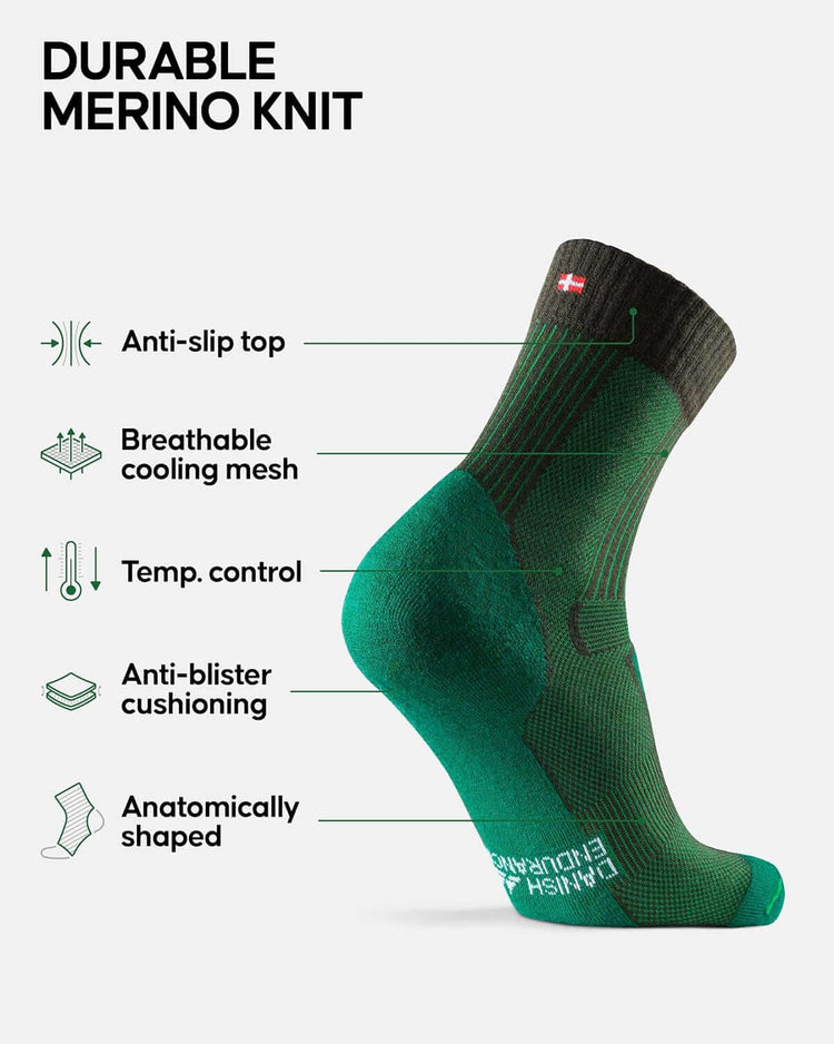 Merino Wool Light Hiking Socks, Cushioned & Moisture Wicking Hiking Socks, Men, Women & Kids, 3 or 5 Pack