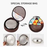 Portable Dinner Plates Camping Tableware Set Stainless Steel Bowls Soup Pots Cooking Camping Picnic