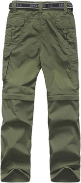 Boy’S Scout Pants Convertible Hiking Quick Dry Zip off Pants Outdoor Climbing Casual Trouser Kids Youth Cargo Pants