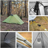 Ultralight Tent 3-Season Backpacking Tent 1 Person/2 Person Camping Tent, Outdoor Lightweight Lanshan Camping Tent Shelter, Perfect for Camping, Trekking, Climbing, Hiking